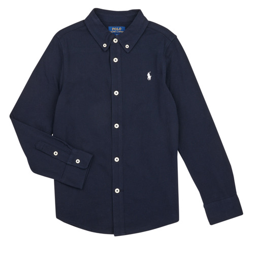 Kleidung Jungen Langärmelige Hemden Polo Ralph Lauren LS FB CS M5-SHIRTS-SPORT SHIRT Marine