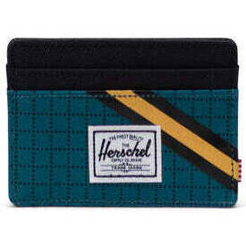 Taschen Portemonnaie Herschel Charlie RFID Harbour Blue Grid/Black/Amber Yellow Blau