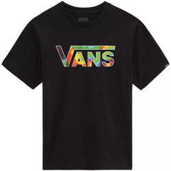 Kleidung Jungen T-Shirts Vans T-Shirt  By Classic Logo Black/spiral Tie Dye Schwarz