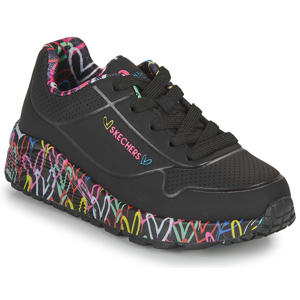 Schuhe Mädchen Sneaker Low Skechers UNO LITE Schwarz / Multicolor