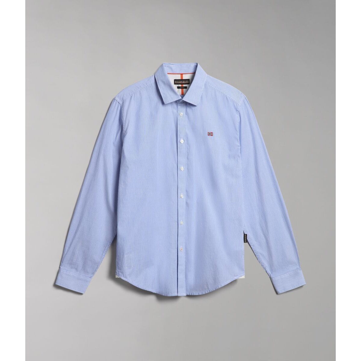 Kleidung Herren Langärmelige Hemden Napapijri G-GRAIE NP0A4H1E-42S STRIPE Blau