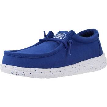 Schuhe Jungen Derby-Schuhe & Richelieu Hey Dude WALLY YOUTH SLUB CANVAS Blau