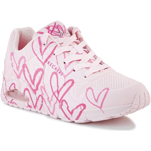 Schuhe Damen Sneaker Low Skechers Uno Spread The Love 155507-LTPK Rosa