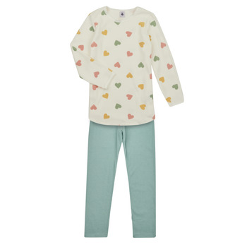 Kleidung Mädchen Pyjamas/ Nachthemden Petit Bateau LULU Weiss / Grün