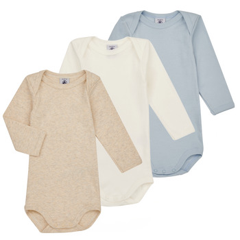 Kleidung Jungen Pyjamas/ Nachthemden Petit Bateau BODY US ML PASTEL PACK X3 Blau / Weiss / Beige