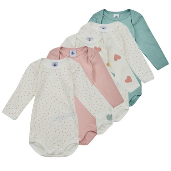 Kleidung Mädchen Pyjamas/ Nachthemden Petit Bateau BODY US ML TRICOEUR PACK X5 Multicolor