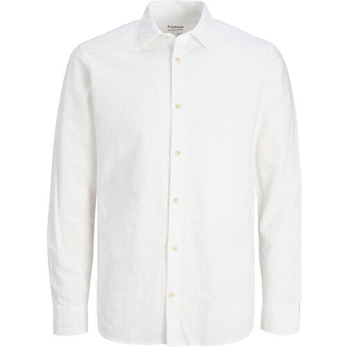 Kleidung Herren Langärmelige Hemden Jack & Jones 12220134 SUMMER-WHITE Weiss