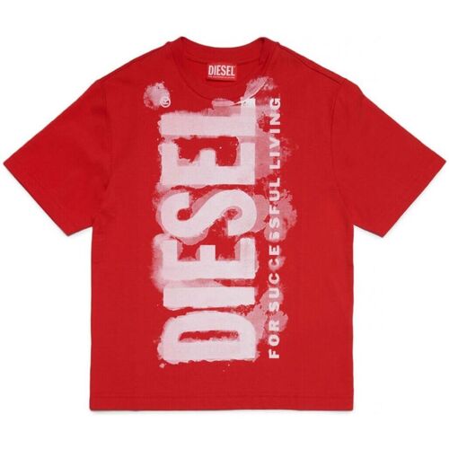 Kleidung Kinder T-Shirts & Poloshirts Diesel J01131 KYAR1 TJUSTE16 OVER-K438 RED Rot