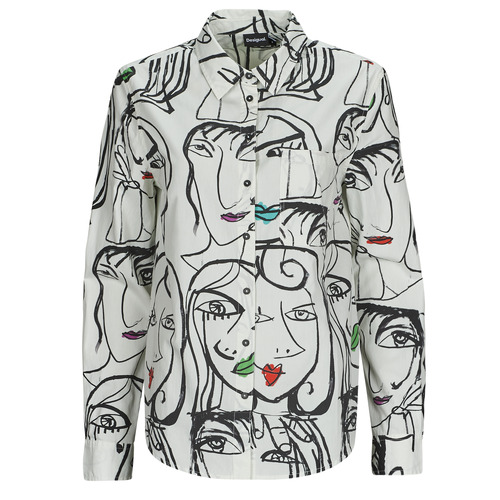 Kleidung Damen Hemden Desigual VERONA Weiss / Multicolor