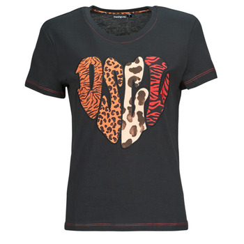 Kleidung Damen T-Shirts Desigual HEART Schwarz / Multicolor