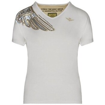 Kleidung Damen T-Shirts Aeronautica Militare TS2110DJ60173009 Golden, Weiß
