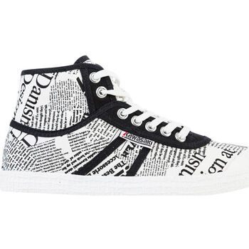 Schuhe Damen Sneaker Kawasaki News Paper Canvas Boot K202413 1002 White Weiss