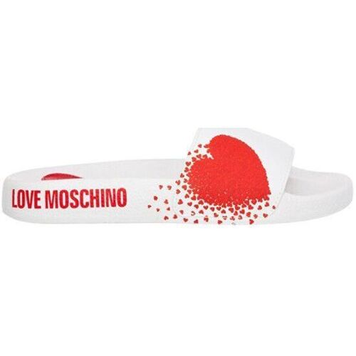 Schuhe Damen Pantoffel Love Moschino  Weiss