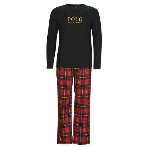 Kleidung Herren Pyjamas/ Nachthemden Polo Ralph Lauren L/S PJ SLEEP SET Schwarz / Rot