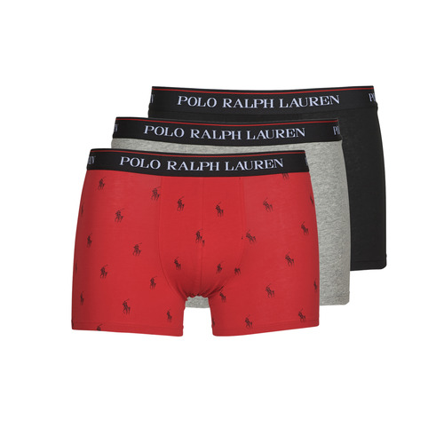 Unterwäsche Herren Boxer Polo Ralph Lauren CLSSIC TRUNK 3 PACK Grau / Rot / Schwarz