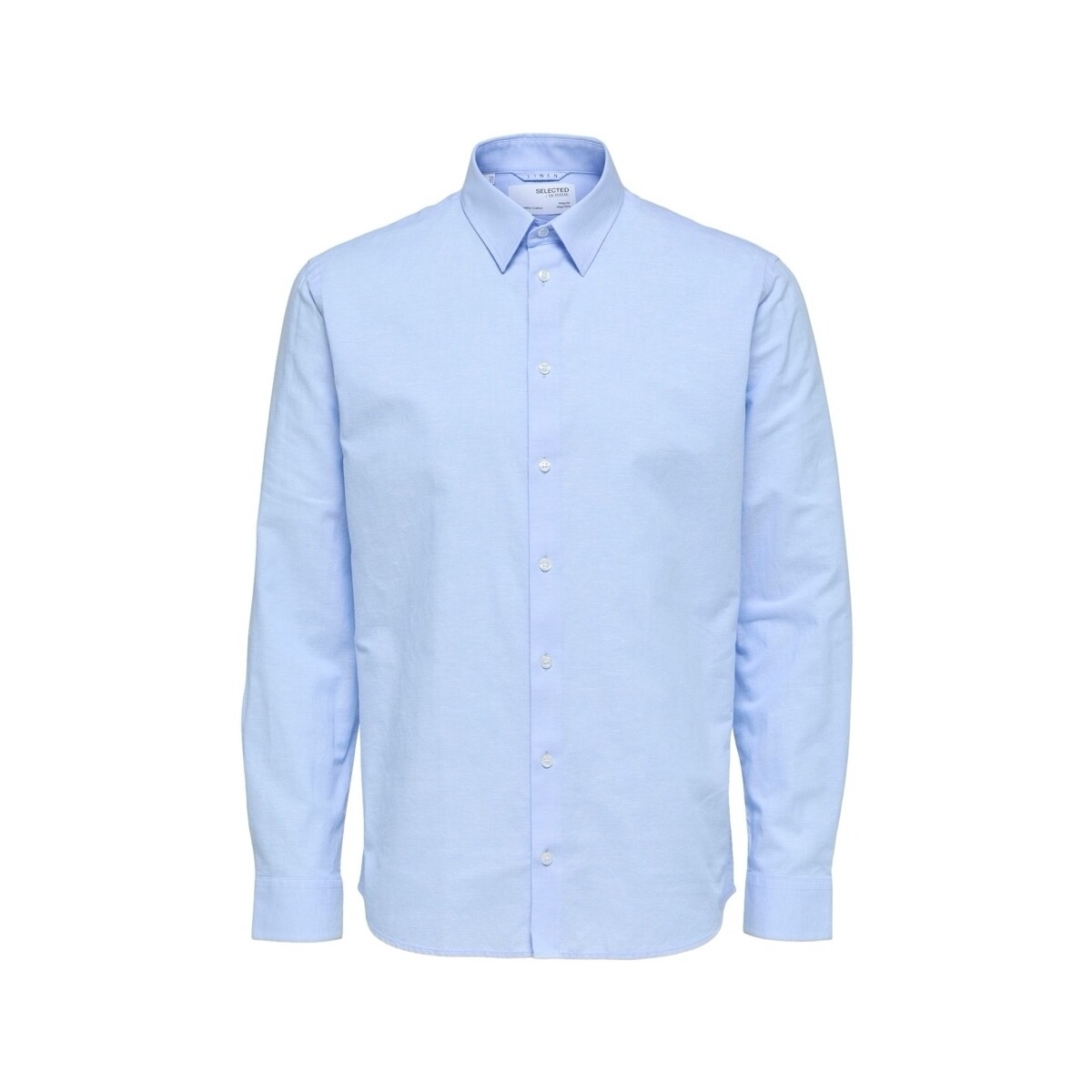 Kleidung Herren Langärmelige Hemden Selected Regnew-Linen - Cashmere Blue Blau