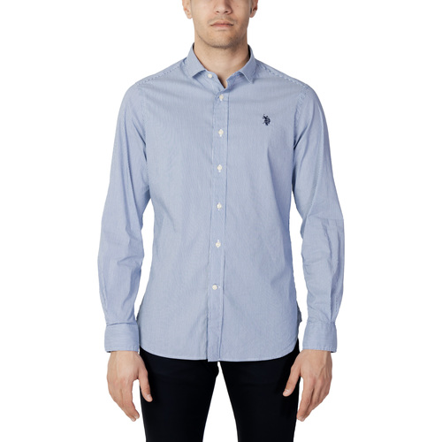 Kleidung Herren Langärmelige Hemden U.S Polo Assn. 53183 EH03 Blau