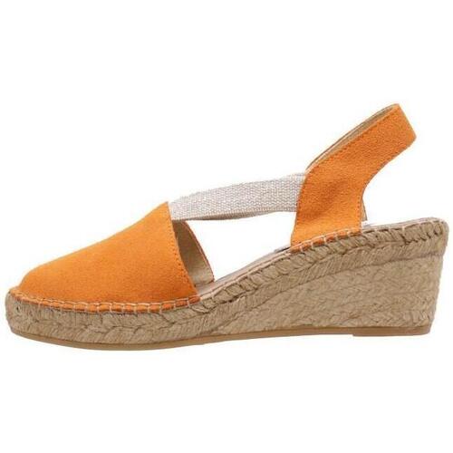 Schuhe Damen Leinen-Pantoletten mit gefloch Senses & Shoes PASIKA Orange