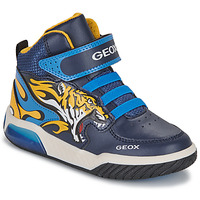 Schuhe Jungen Sneaker High Geox J INEK BOY C Marine / Gelb
