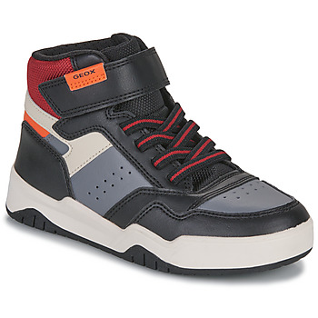 Schuhe Jungen Sneaker High Geox J PERTH BOY F Schwarz / Grau / Orange