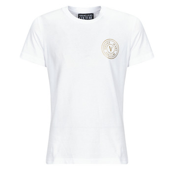 Kleidung Herren T-Shirts Versace Jeans Couture GAHT06 Weiss / Gold
