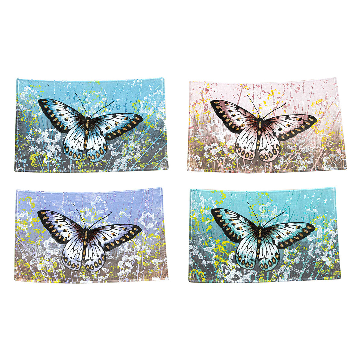 Home Schlüsselablage Signes Grimalt Quadratische Schmetterlingsplatte 4U Multicolor