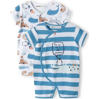 Kleidung Jungen Pyjamas/ Nachthemden Minoti 2er-Pack Schlafoveralls für Babys (0-12m) Grün