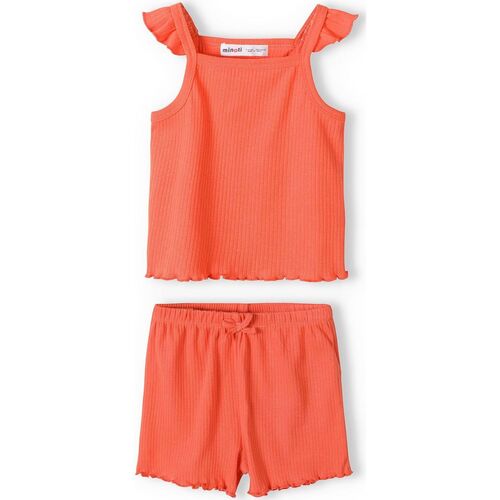 Kleidung Mädchen Kleider & Outfits Minoti Top und Shorts im Set für Mädchen (12m-8y) Orange