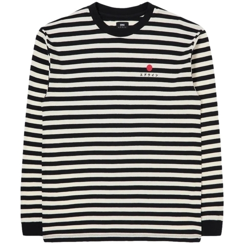 Kleidung Herren T-Shirts & Poloshirts Edwin Basic Stripe T-Shirt LS - Black/White Multicolor