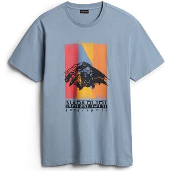 Kleidung T-Shirts & Poloshirts Napapijri S-BOLIVAR NP0A4H28-B2B BLUE FADED Blau