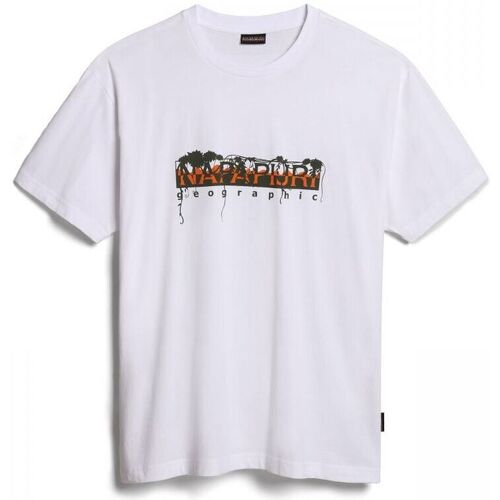 Kleidung T-Shirts & Poloshirts Napapijri S-PAJAS SS NP0A4H27-002 BRIGHT WHITE Weiss