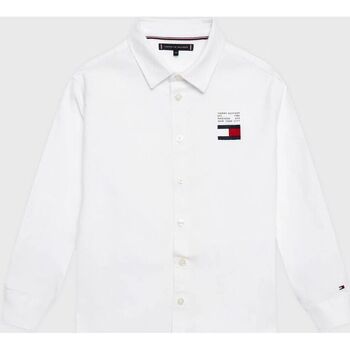 Kleidung Jungen Langärmelige Hemden Tommy Hilfiger KB0KB08012-YBR WHITE Weiss
