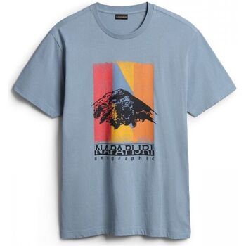 Kleidung T-Shirts & Poloshirts Napapijri S-BOLIVAR NP0A4H28-B2B BLUE FADED Blau