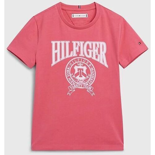 Kleidung Mädchen T-Shirts & Poloshirts Tommy Hilfiger KG0KG07081-X14 WHASHED CRISON Rosa