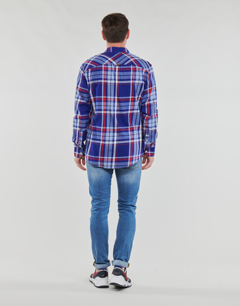 Tommy Jeans TJM CLSC ESSENTIAL CHECK SHIRT Marine / Weiss / Rot