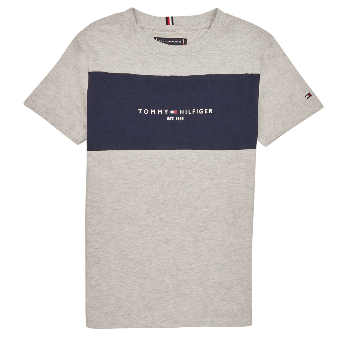 Kleidung Jungen T-Shirts Tommy Hilfiger ESSENTIAL COLORBLOCK TEE S/S Grau