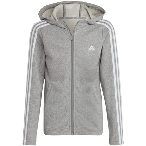 Kleidung Jungen Sweatshirts adidas Originals Sport G ESS 3S FZ HD,MGREYH/WHITE IC3635 Grau