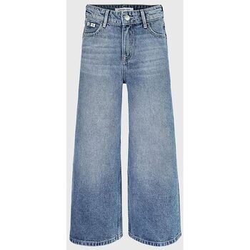 Kleidung Mädchen Jeans Calvin Klein Jeans IG0IG01892 WIDE-1AA VISUAL LIGHT BLUE Blau