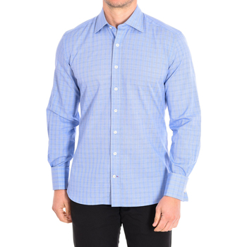Kleidung Herren Langärmelige Hemden Cafe' Coton ALPHONSE3-82HDC Blau