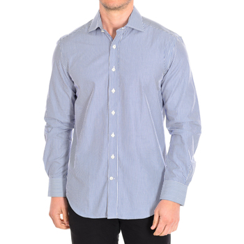 Kleidung Herren Langärmelige Hemden CafÃ© Coton AVOCATIER5-L-33LS Blau