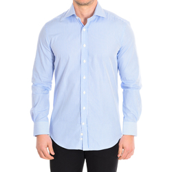 Kleidung Herren Langärmelige Hemden CafÃ© Coton DANIELLE3-33LS Blau