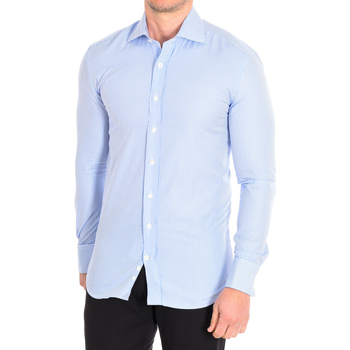Kleidung Herren Langärmelige Hemden Cafe' Coton DANIELLE3-SLIM-55DCS Blau