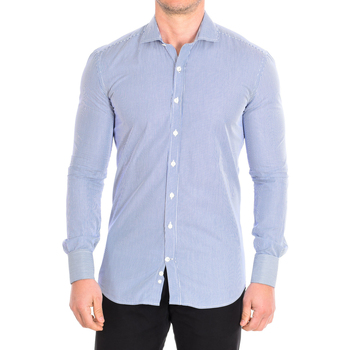 Kleidung Herren Langärmelige Hemden CafÃ© Coton FORFAR05-55DCSLIM Blau