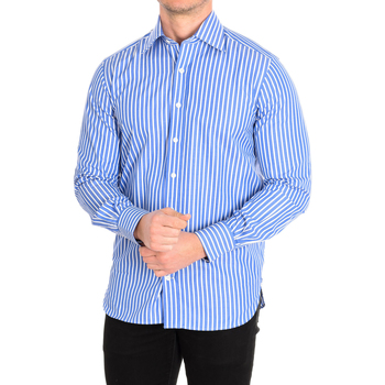 Kleidung Herren Langärmelige Hemden CafÃ© Coton FUSTET4-77HLS Blau
