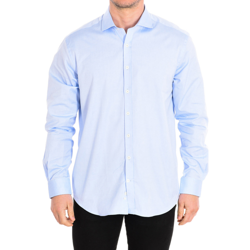 Kleidung Herren Langärmelige Hemden CafÃ© Coton PINPOINT03-33LS Blau