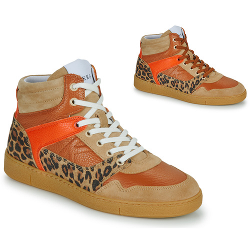 Schuhe Damen Sneaker High Ikks BX80075 Beige / Orange