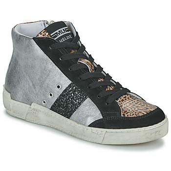 Schuhe Damen Sneaker High Meline  Silbern / Leopard