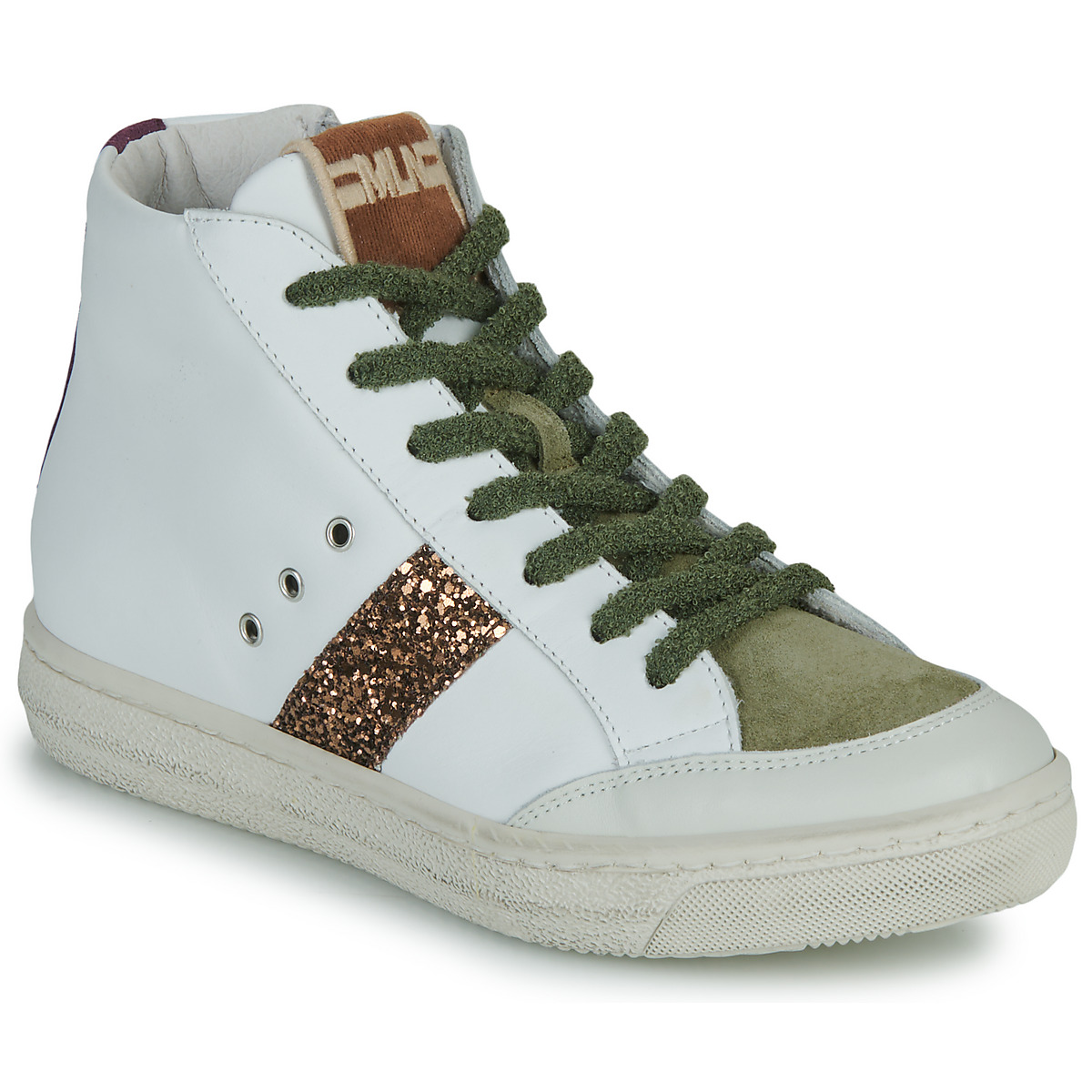 Schuhe Damen Sneaker High Meline  Weiss / Kaki