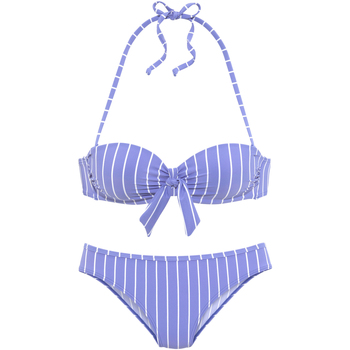 Kleidung Damen Bikini Lascana 2-teiliges Set Bikini Bandeau mit bügel vorgeformt Suru Blau