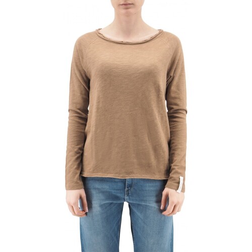 Kleidung Damen T-Shirts & Poloshirts Replay Regular Fit Langarm-T-Shirt Braun